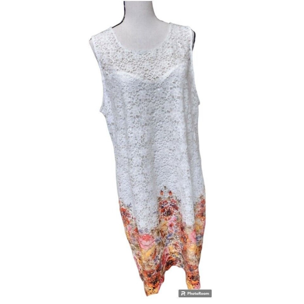 Lace Lined Dress Size XL Floral Sleeveless NEW Dillards by Paris Hues